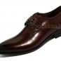 Handmade Men's Leather Formal Dress Premium Brown Dress Strap Monk Shoes-281
