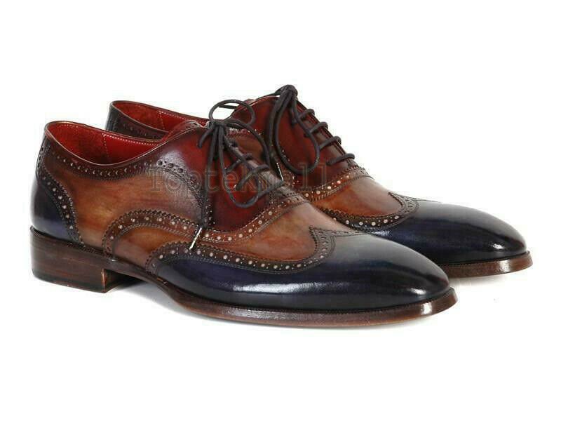 Handmade Men's Leather Oxfords Multi Color Party Wear Pointed Toe Shoes-751