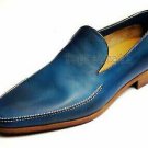 Handmade Men's Leather Loafers Blue Moccasin New Formal Dress Slip ons Shoes-78