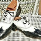 Handmade Men's Leather Oxfords Fashion Two Tone Black & White Wingtip Shoes-361