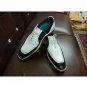 Handmade Men's Leather Oxfords New Two Tone Spectator Lace Up Wingtip Shoes-434