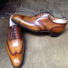 Handmade Men's Leather Oxfords New Two Tone Brown Full Brogue Dress Shoes-813