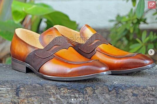 brown formal loafer shoes