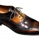 Handmade Men's Leather Oxfords Wingtip Multicolor Premium Brogue Dress Shoes-264