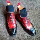 Handmade Men’s Leather Black Red Leather Party Wear High Ankle Lace up Boots-22