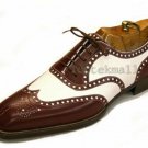 Handmade Men's Leather Oxfords Two Tone Brogue Stylish Dress Stylish Shoes-219