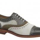Handmade Men's Leather Oxfords Brogue Wingtip Three Tone Super Stylish Shoes-962