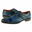 Handmade Men's Leather Oxfords Premium Rounded Toe Burnished Blue Shoes-701