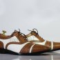 Handmade Men’s Leather Oxfords Wingtip Brown White Cap Toe Brogue Shoes-286