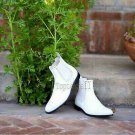 Handmade Men's Leather White Color Dress Chelsea High Ankle Stylish Boots-593
