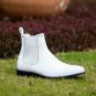 Handmade Men's Leather White Color Dress Chelsea High Ankle Stylish Boots-593