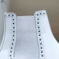 Handmade Men's Leather White Color Dress Chelsea High Ankle Stylish Boots-593