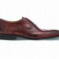 Handmade Men's Leather Ox Blood Oxfords Wingtip custom made Dress shoes-918