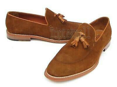 Handmade Men's Leather New PURE SUEDE MOCCASINS Loafers & Slip Ons Shoes-116