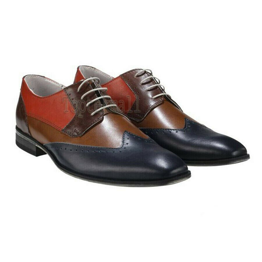 Handmade Men's Leather Oxfords Multi Color Dress Fashion Magnificent Shoes-733