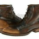 Handmade Men's Leather Brown Distressed Lace Up Military High Ankle Boots-591