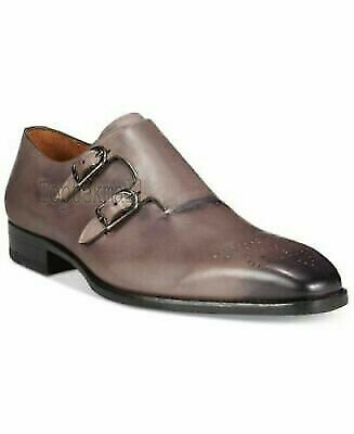 Handmade Men's  Leather Brown double monk strap dress Formal Shoes-913