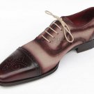 Handmade Men's Leather Oxfords Wingtip Maroon Medallion Dress Fashion Shoes-148