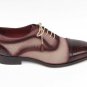 Handmade Men's Leather Oxfords Wingtip Maroon Medallion Dress Fashion Shoes-148