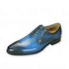 Handmade Men's Leather Oxfords Customized Navy Blue Dress Premium Shoes-292