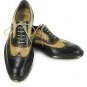 Handmade Men's Leather Black Beige & Brown Oxford Brogue Dress Wingtip Shoes-959