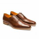 Handmade Men's Leather New High Quality Formal Brown Oxfords Wingtip Shoes-956