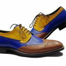 Handmade Men's Leather Oxfords Multi Color Party Wear Premium shoes-695