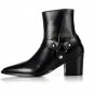 Handmade Women's Leather Ankle High Black New Formal Toe Cap Marching Boots-958