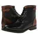 Handmade Men's Leather BLACK AND BROWN LACE UP CAP TOE ANKLE High BOOTS-721
