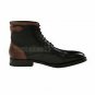 Handmade Men's Leather BLACK AND BROWN LACE UP CAP TOE ANKLE High BOOTS-721