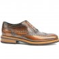 Handmade Men's Leather Tan Patina Wingtips Oxfords Brogues custom shoes-971