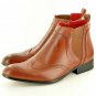 Handmade Men's Leather WINGTIP CHELSEA Dress BROGUE Fashion New FORMAL BOOTS-723
