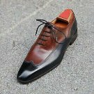 Handmade Men's Leather Oxfords Black Brown Party Wear Lace up shoes-879