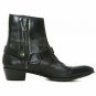 Handmade Men's Leather Ankle High Black Side Zipper Formal Casual Boots-619
