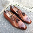 Handmade Men's Leather Brown Stylish Fashion Classic Loafers Slip Ons Shoes-1047