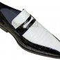 Handmade Men's Leather Black & White Loafers Slip Ons Fashion Stylish Shoes-673