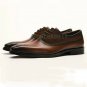 Handmade Men's Leather Oxfords Brown Burnished Brogues Toe Customized shoes-877