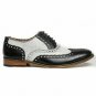 Handmade Men's Leather Wingtip Brogue Two Tone Formal Oxfords Casual Shoes-147