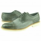Handmade Men's Leather Oxfords Green Color Rounded Cap Toe Premium Shoes-709