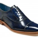 Handmade Men's Leather New Dress Oxfords Blue Two Tone Rounded Cap Toe Shoes-269