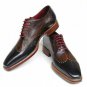 Handmade Men’s Leather Oxfords Wingtip Black Brown Contrast Brogue Shoes-182