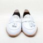 Handmade Men's Leather New Fashion White Loafers and Slip Ons Lace Up shoes-497