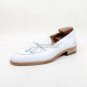 Handmade Men's Leather New Fashion White Loafers and Slip Ons Lace Up shoes-497