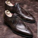 Handmade Men's Leather Brown Oxford Lace Up Premium Super Stylish Shoes-455