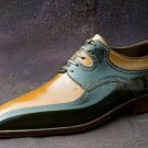Handmade Men's Leather Oxfords Dress Tan Color Wingtip Derby Formal Shoes-937