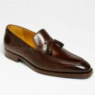 Handmade Men's Leather Luxury Brown Moccasins Loafers and Ons dress shoes-479