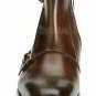 Handmade Men's Leather Brown Dress Double Monk Zipper Formal Casual Boots-630