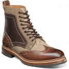 Handmade Men's Leather Multicolor High Ankle Brogues Lace Up Stylish Boots-716