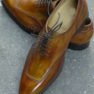Handmade Men's Leather Oxfords Tan Formal Dress Two Tone Stylish Shoes-729