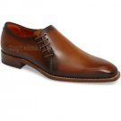 Handmade Men's Leather Oxford Wing Tip Brown Burnished Premium Stylish Shoes-805